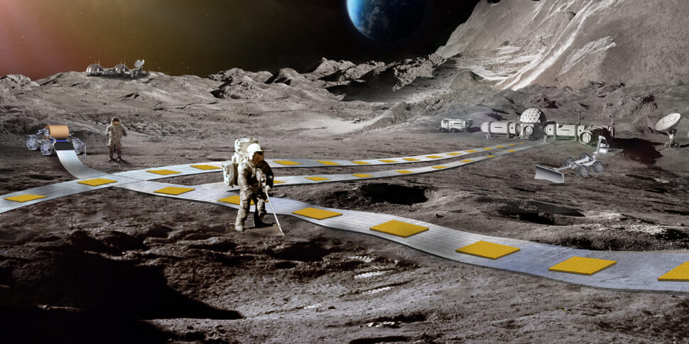 La Nasa lavora alla prima rete ferroviaria sulla Luna, con piste srotolabili e robot a levitazione magnetica per il trasporto di carichi