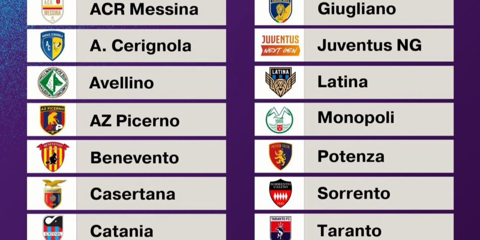 Serie C: ufficializzati i gironi, Messina e Crotone nel raggruppamento meridionale con Juventus NG