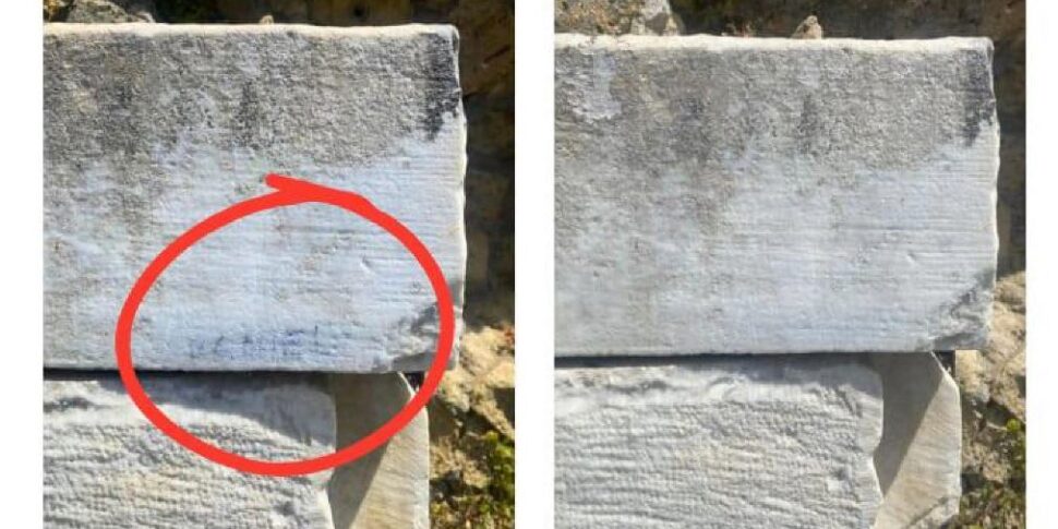 Pompei, scritta su monumento funebre. Indagini su minorenne