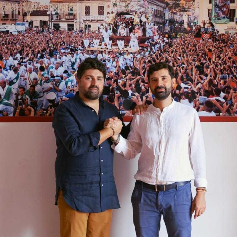 Il presidente della Fondazione Varia, Daniele Laface, con il sindaco di Palmi Giuseppe Ranuccio