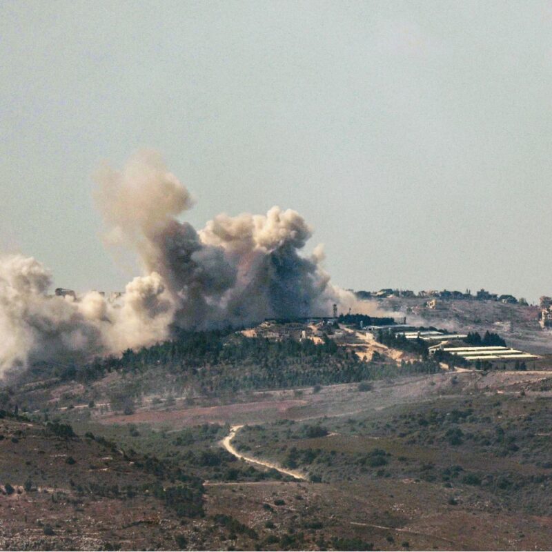 epa11664293 Smoke rises from Markaba in southern Lebanon, as seen from northern Israel, 17 October 2024. According to the Lebanese Ministry of Health, more than 2,367 people have been killed and 11,088 have been injured in Lebanon since the start of hostilities. EPA/ATEF SAFADI