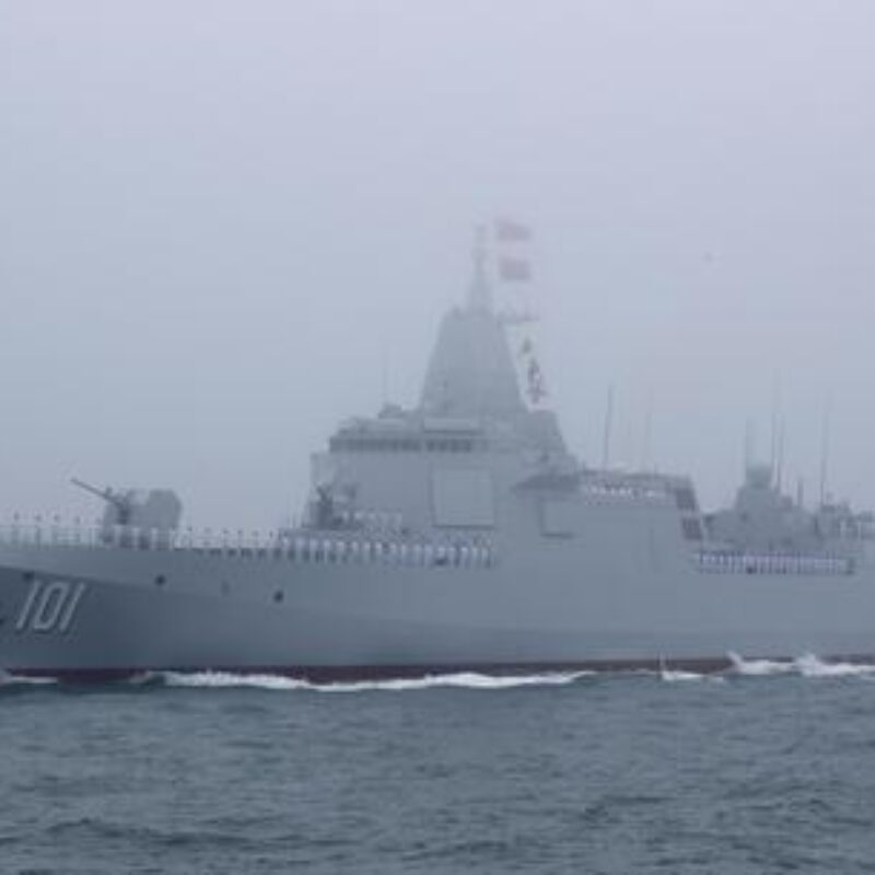 Chinese Navy type 055 destroyer Nanchang (101) attends the Navy parade to celebrate the 70th anniversary of the Chinese People's Liberation Army (PLA) Navy in Qingdao, China's Shandong province, 23 April 2019. ANSA/WU HONG