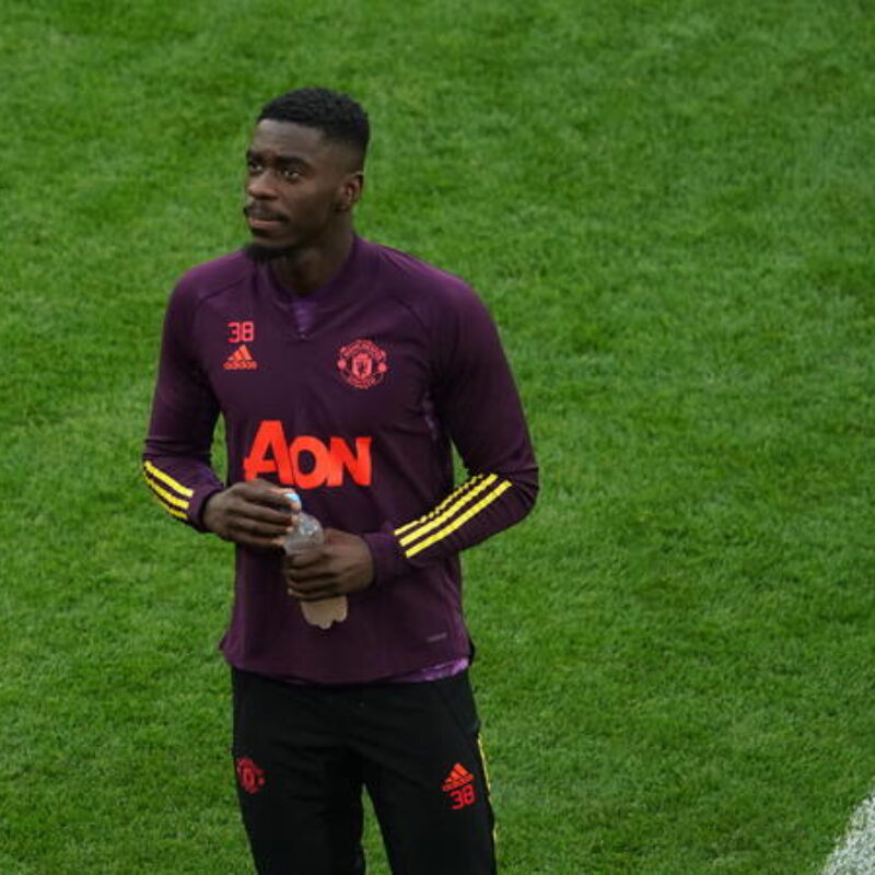 epa09227061 Axel Tuanzebe of Manchester United during their team's training session in Gdansk, Poland, 25 May 2021. Manchester United will face Villarreal CF in the UEFA Europa League final soccer match on 26 May 2021 in Gdansk. EPA/Aleksandra Szmigiel / POOL