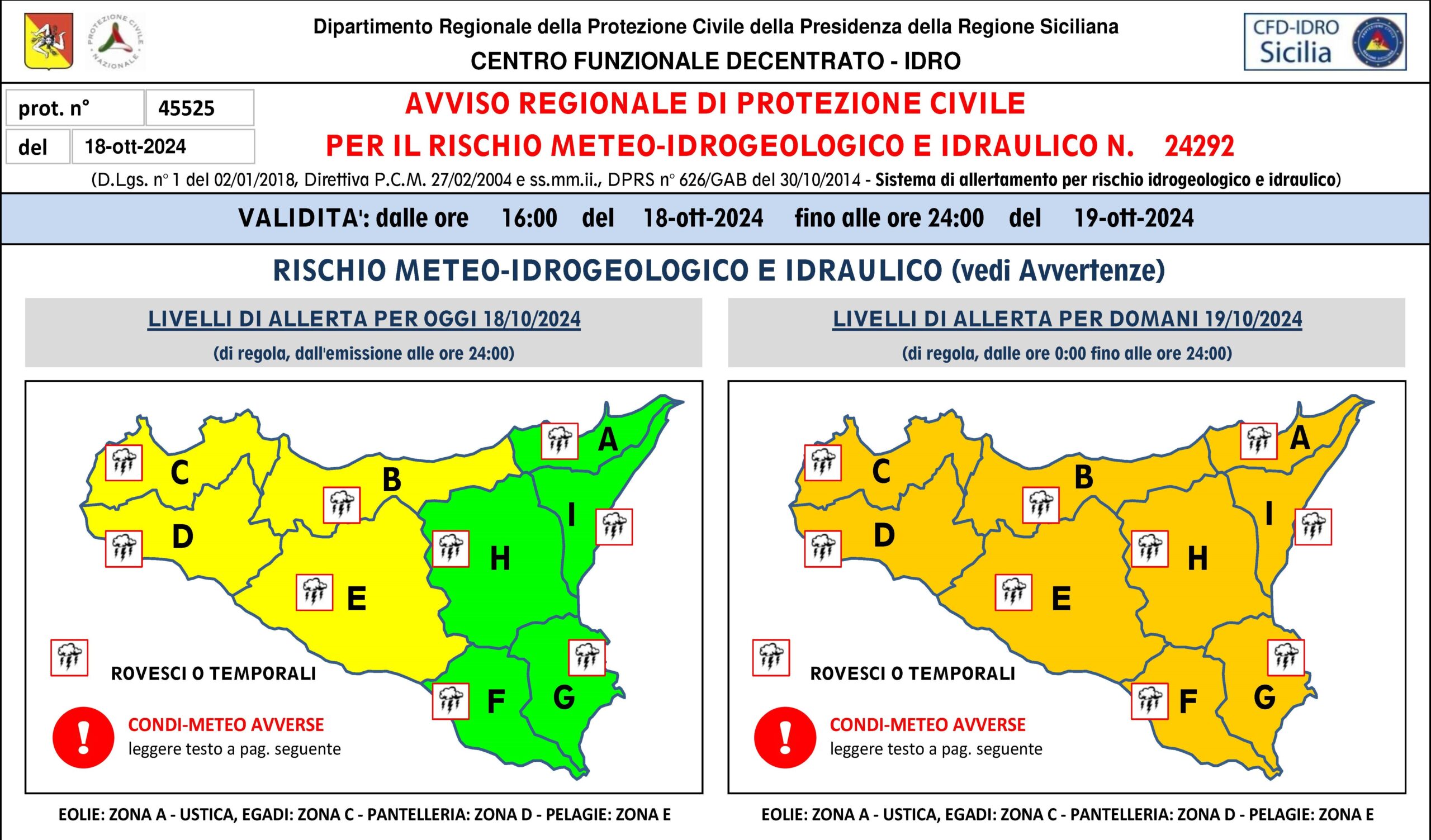 Allerta meteo arancione per oggi in tutta la Sicilia: elevato risch… Allerta meteo arancione per oggi in tutta la Sicilia: elevato risch…