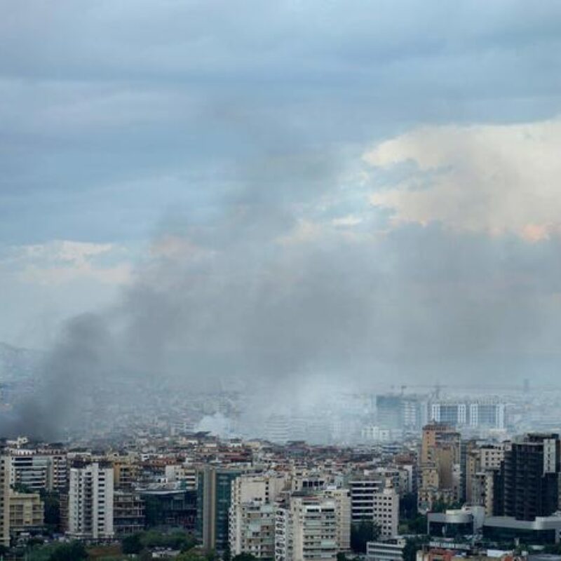 Smoke billows at the site of Israeli airstrikes in a south Beirut suburb, early on October 2, 2024. At least five Israeli strikes hit Beirut's southern suburbs early October 2, a Lebanese security source said, as the Israeli military said it was targeting Hezbollah sites and issued several evacuation orders. (Photo by Etienne TORBEY / AFP)