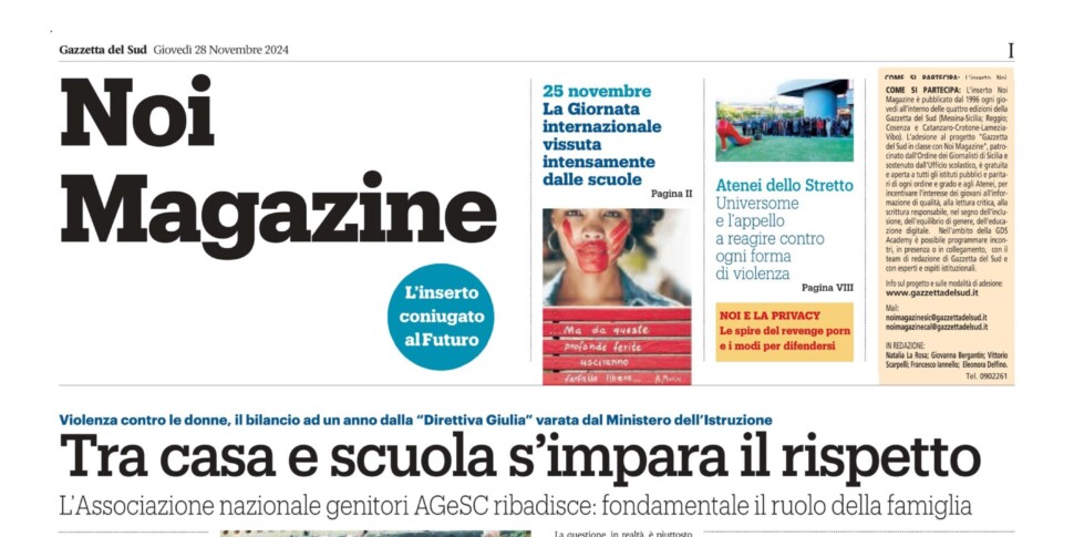 Su Noi Magazine il bilancio della "Direttiva Giulia" nelle scuole, la lotta contro ogni forma di violenza e la GDS Academy con Unime Gds Lab a YoungMeDays