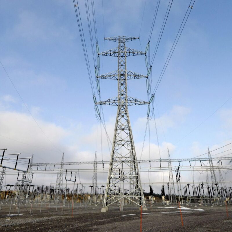 This photo taken on March 6, 2014 shows Fingrid's EstLink 2 transformer station in Anttila in Porvoo (Borga), Finland, on the day of the start of its operation between Finland and Estonia. Electricity between Finland and Estonia through the Estlink 2 connection is currently halted. According to Finnish grid operator Fingrid the subsea transmission line experienced an outage on Christmas Day December 25, 2024 at 12:26pm. Fingrid revealed that the cause of the fault is under investigation. (Photo by Markku Ulander / Lehtikuva / AFP) / Finland OUT