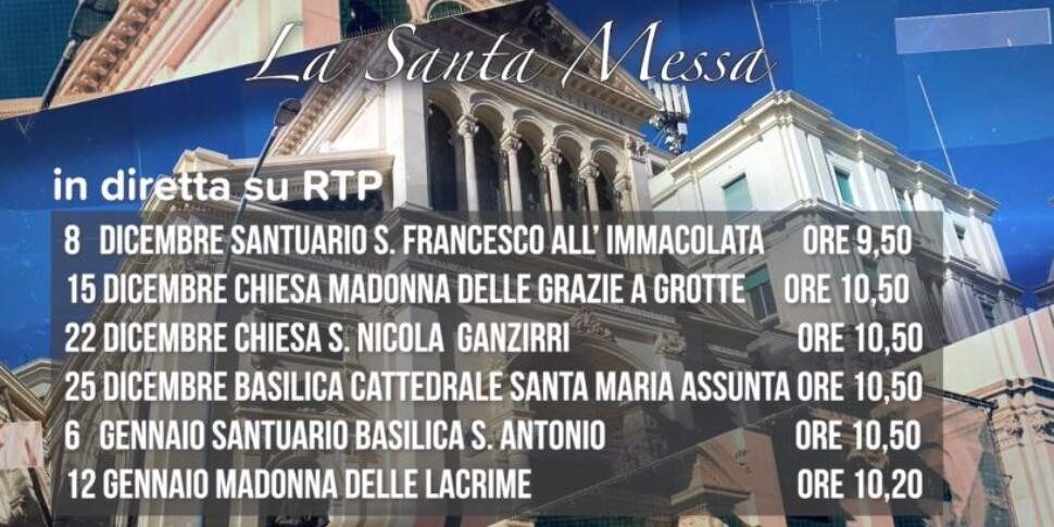 Messe domenicali e riti di Natale, al via domani la diretta su Rtp Messina