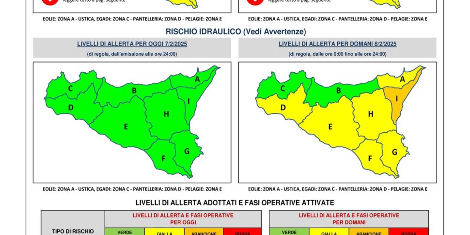 Maltempo: allerta arancione sulla Sicilia Jonica, giallo nel resto della regione tranne la costa tirrenica