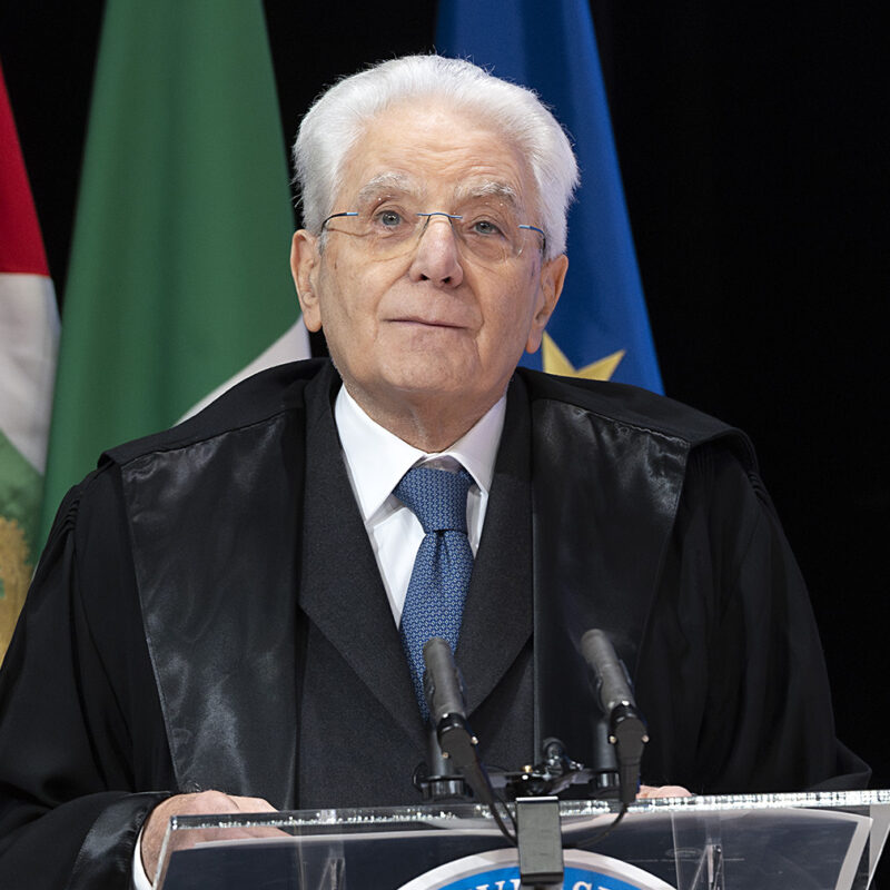 Messina - Il Presidente della Repubblica Sergio Mattarella a Messina in occasione della cerimonia di inaugurazione dell’anno accademico 2024/2025 dell’Università degli Studi di Messina e al conferimento del Dottorato honoris causa in Scienze delle Pubbliche Amministrazioni al Presidente della Repubblica., oggi 22 gennaio 2025.(Foto di Paolo Giandotti - Ufficio Stampa per la Stampa e la Comunicazione della Presidenza della Repubblica)