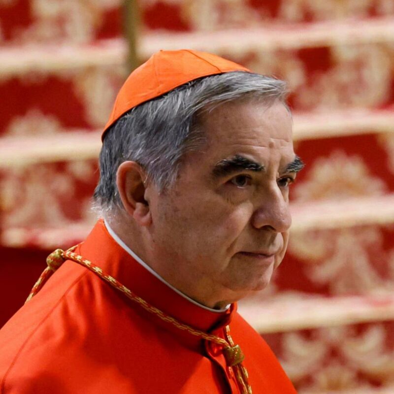 Cardinal Angelo Becciu during a consistory ceremony in the Saint Peter's basilica at the Vatican, 27 August 2022.ANSA/FABIO FRUSTACI