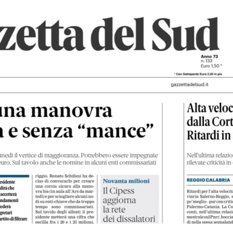 Rassegna stampa 16-05-2025 edizione Messina
