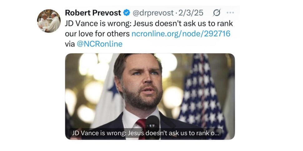"Si sbaglia". Quando il nuovo Papa criticò Vance: Leone XIV e la sua opposizione alla linea di Trump, soprattutto sui migranti "Si sbaglia". Quando il nuovo Papa criticò Vance: Leone XIV e la sua opposizione alla linea di Trump, soprattutto sui migranti