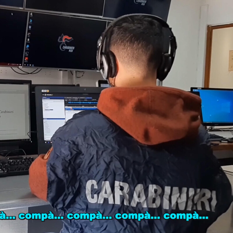 Un fermo immagine tratto da un video dei carabinieri di Palermo, 2 febbraio 2021: Capimafia e boss della Stidda sono coinvolti nell'inchiesta della Dda di Palermo che oggi ha portato a 23 fermi. L'indagine colpisce le famiglie mafiose agrigentine e trapanesi ed è coordinata dal procuratore di Palermo Francesco Lo Voi, dall'aggiunto Paolo Guido e dai pm Gery Ferrara, Claudio Camilleri e Gianluca De Leo.ANSA/CARABINIERI EDITORIAL USE ONLY NO SALES