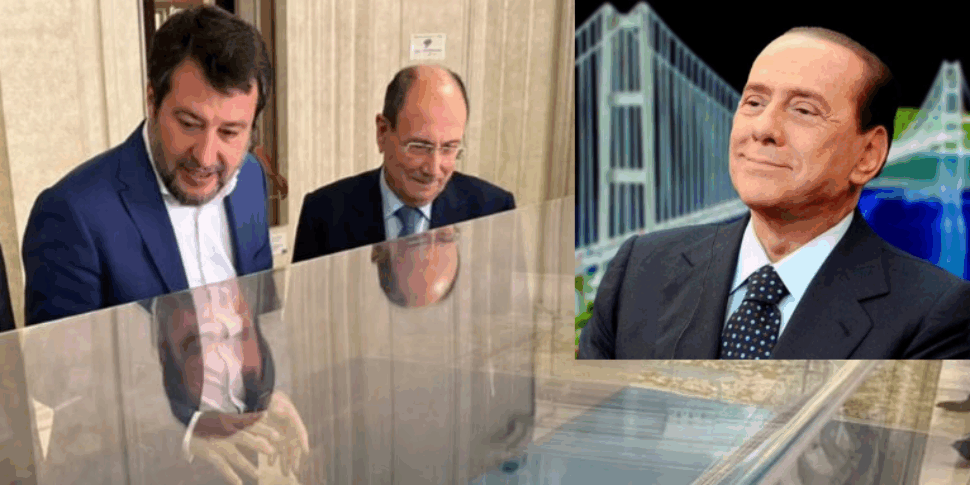 schifani il ponte sullo stretto di messina intitolato a berlusconi salvini ha gi224 malpensa