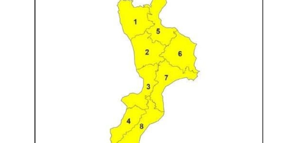 calabria in arrivo maltempo diramata allerta gialla