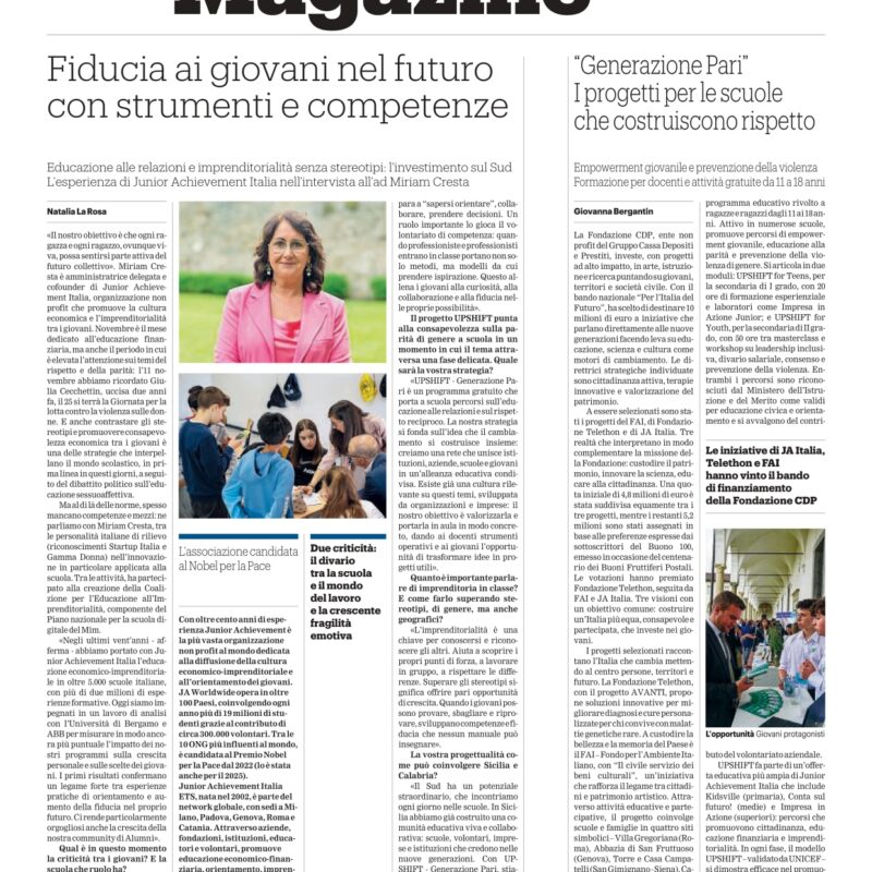 Su Noi Magazine strumenti e competenze per educare alle relazioni senza stereotipi: ecco i progetti per le scuole