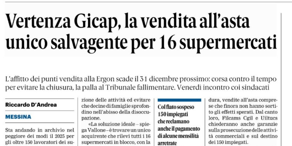 Rassegna stampa 13-11-2025 edizione Messina