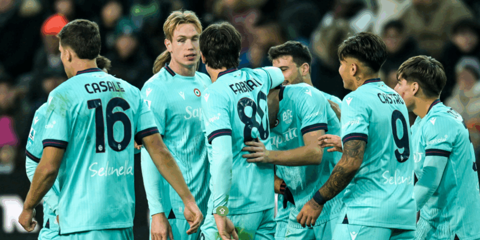 serie a il bologna espugna udine 3 0 e vola in testa errori gol e un punto a testa cagliari genoa 3 3