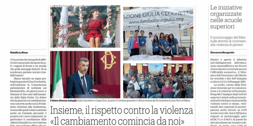 Su Noi Magazine la lotta alla violenza di genere con i Giovani per Giulia, la Colletta Alimentare e le barriere da abbattere