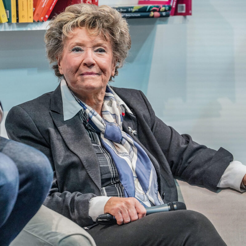 Dacia Maraini durante la giornata di apertura della XXXIII edizione del Salone Internazionale del libro di Torino, 14 ottobre 2021. ANSA/JESSICA PASQUALON