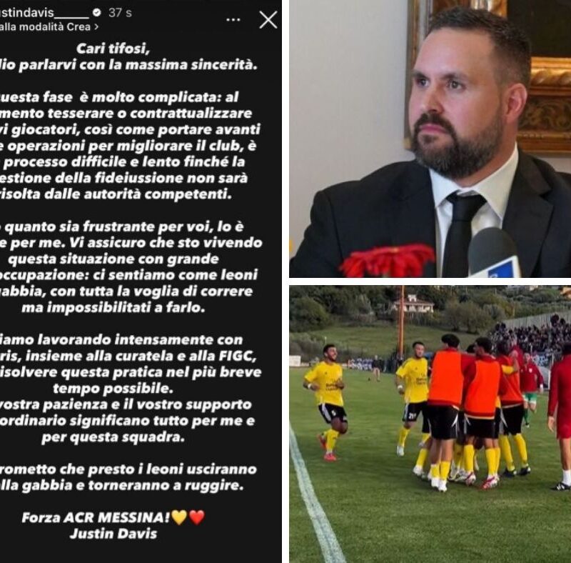 Davis dopo la vittoria del Messina: "Come leoni in gabbia, di più non possiamo ma stiamo lavorando per il futuro"