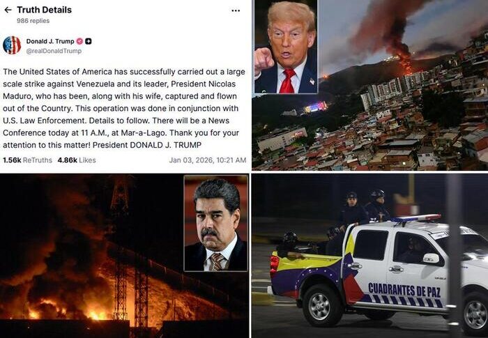 venezuela forti esplosioni a caracas gravissima aggressione usa trump maduro e la moglie catturati e portati fuori dal paese il ministro degli esteri gil ci sono vittime da Feedpress.me venezuela forti esplosioni a caracas gravissima aggressione usa trump maduro e la moglie catturati e portati fuori dal paese il ministro degli esteri gil ci sono vittime