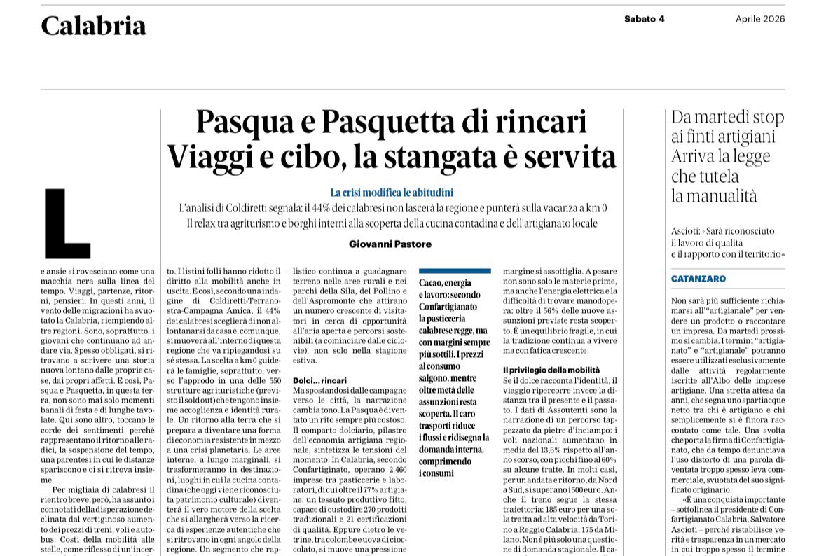 Rassegna stampa 04-04-2026 edizioni Calabria