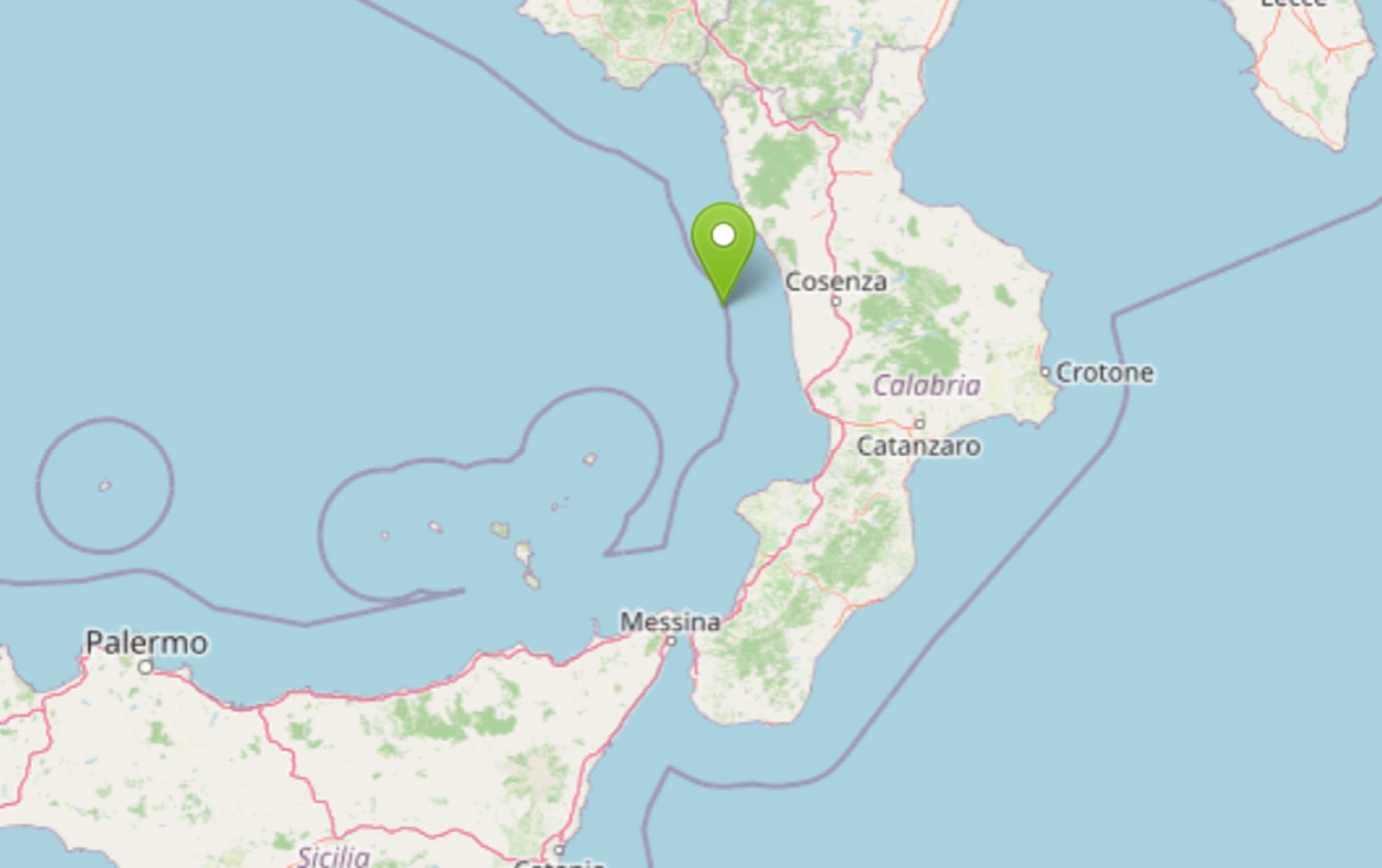 Terremoto in Calabria, magnitudo 3.7 al largo di Cosenza