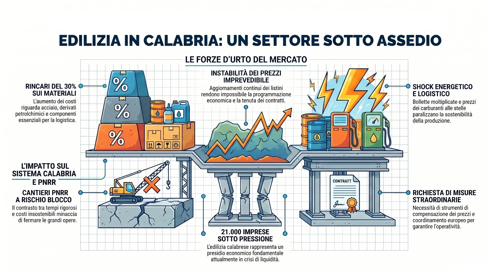 Energia e materiali, soffre l’edilizia in Calabria. La crisi minaccia i lavori del Pnrr