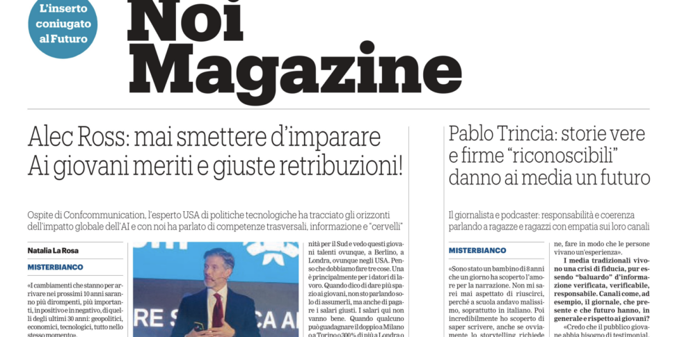 su noi magazine le interviste a alec ross e pablo trincia tra ai giovani e media e l8217emozionante change the world all8217onu da Feedpress.me su noi magazine le interviste a alec ross e pablo trincia tra ai giovani e media e l8217emozionante change the world all8217onu