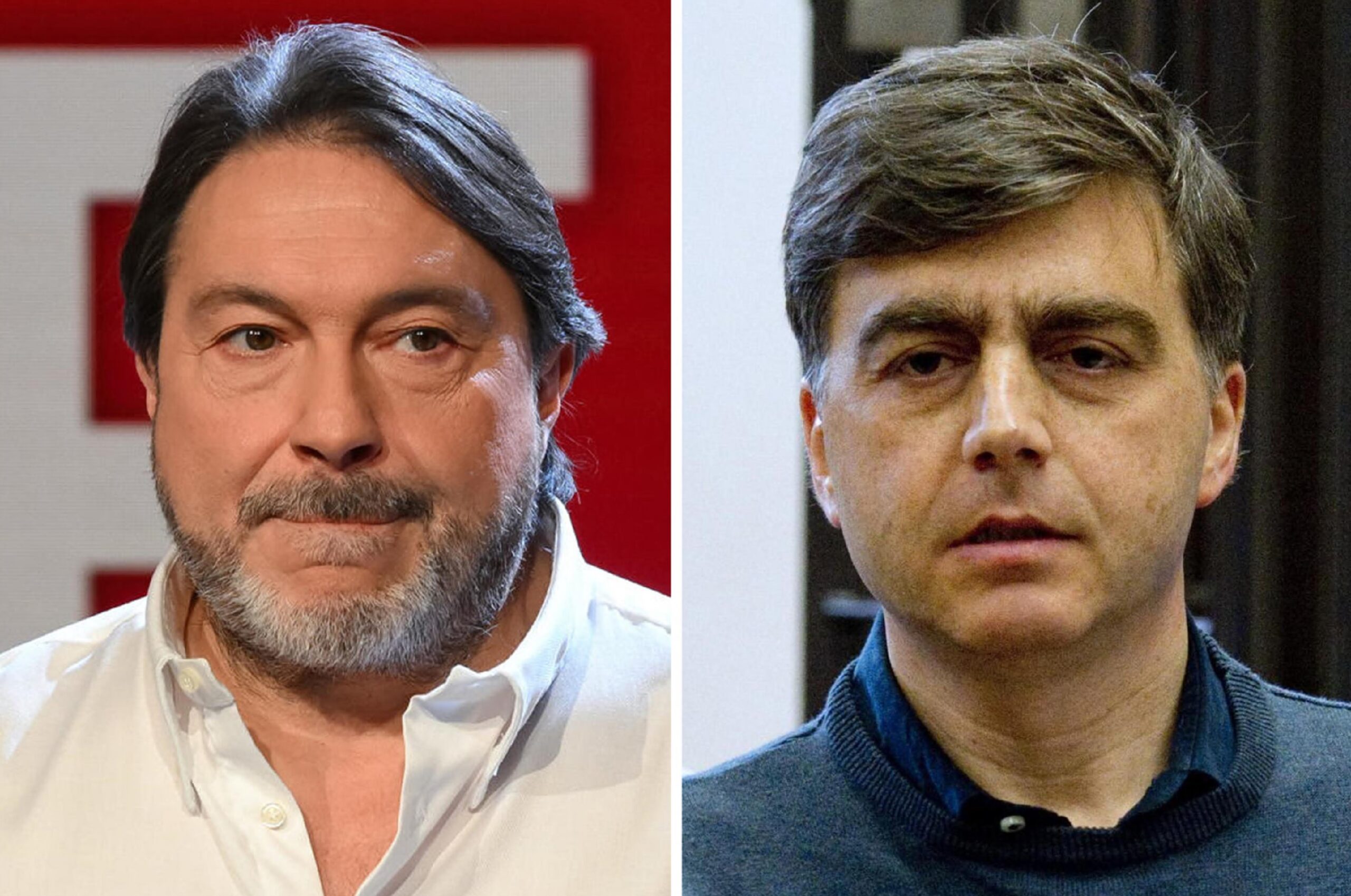 Studio televisivo Rai con elementi grafici di cronaca nera e inchiesta giornalistica, immagine di approfondimento